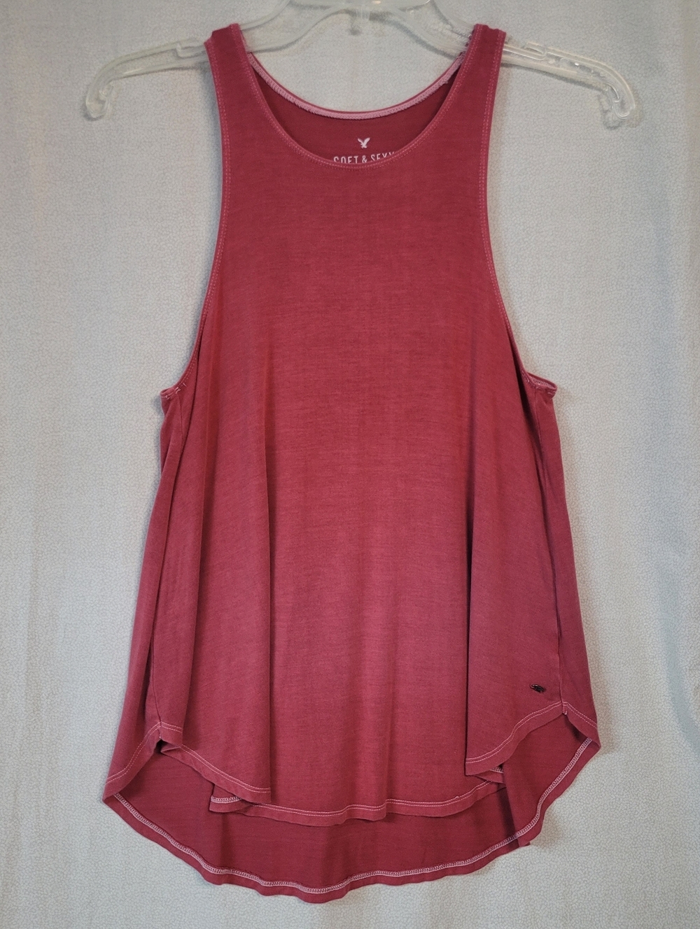 American Eagle Soft & Sexy Tank Washed Rose Scoop Neck Lightweight Flowy, Sz Sm